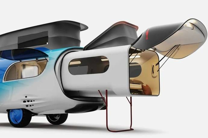 太美了中国设计师首创鲸鱼房车仿生造型初见未来房车科技