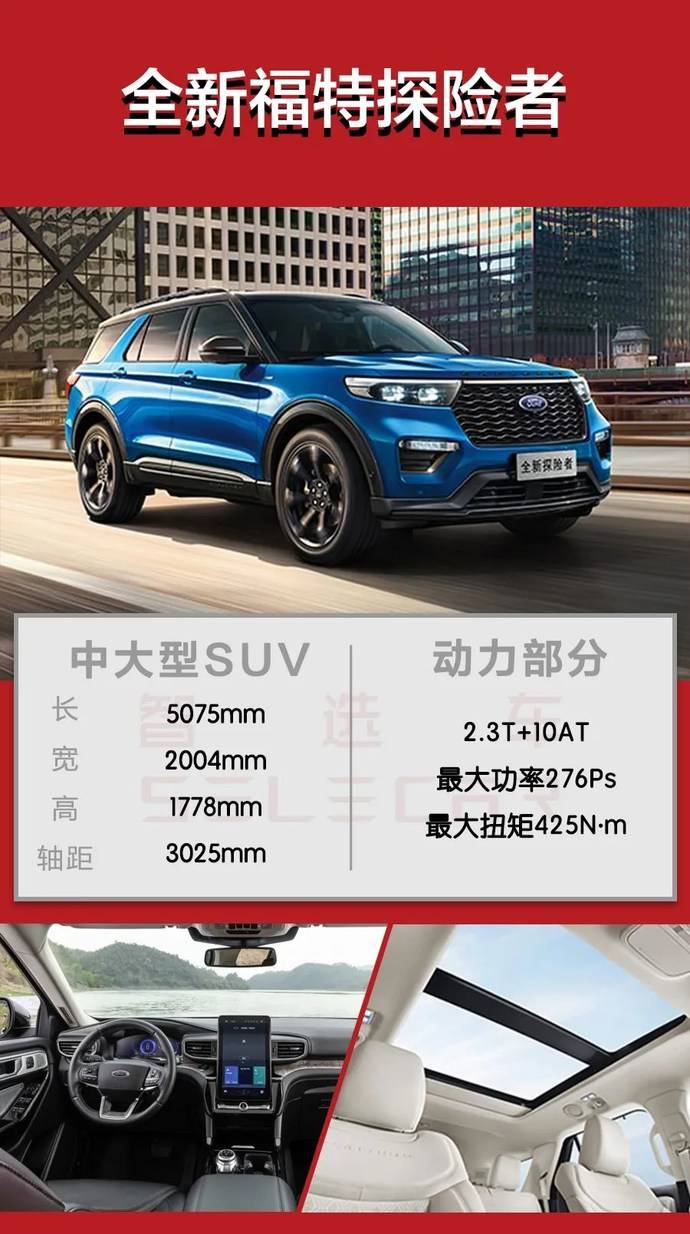 3098万起搭载23t10at高规格动力全新福特探险者该怎么选