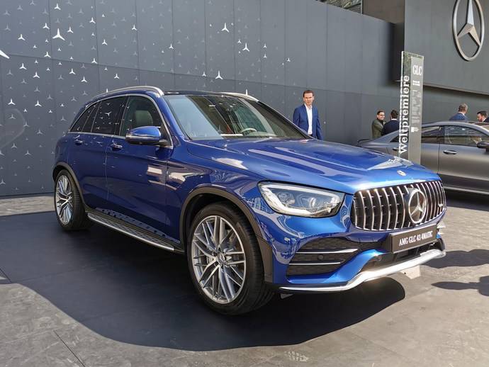 法兰克福车展 390马力 实拍新款amg Glc 43 有车以后