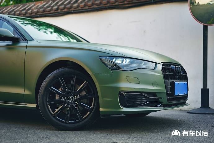奥迪a6穿上了磨砂军绿装是不是有点军车的感觉
